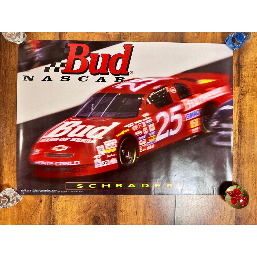 Budweiser NASCAR Poster Ken Schrader‎ 25 28x20 Red 1999 Vintage Chevy